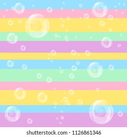 realistic bubbles on abstract line pattern
