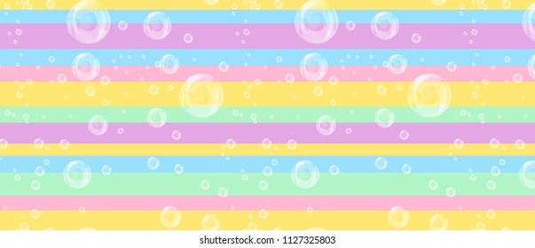 realistic bubbles on abstract line pattern
