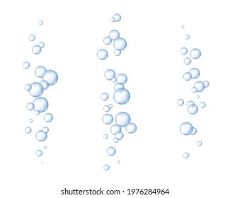 Realistic bubbles for package design. Shampoo, soap, soda bubbles. Vector design elements