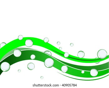 Realistic bubbles rising around waves - layered, fully editable