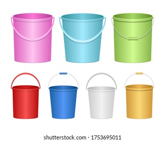 Realistic bucket vector design illustration isolated on white background