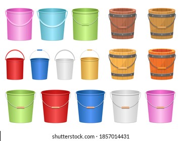 Realistic bucket vector design illustration isolated on white background