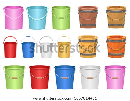 Realistic bucket vector design illustration isolated on white background