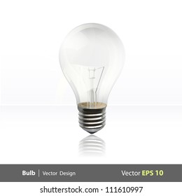 Realistic bulb isolated on white. Vector design.