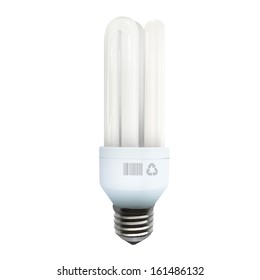 Realistic bulb isolated on white. Vector design. 