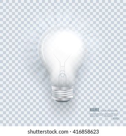 Realistic bulb with Light Effects on clean transparent background.