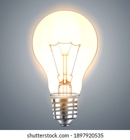 realistic bulb light isolated on gray background. vector illustration.