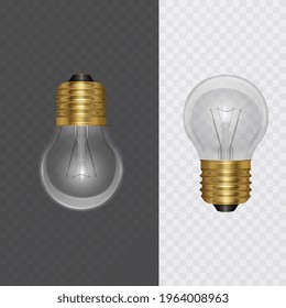 Realistic bulb looks good on dark or light substrate, Vector format