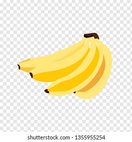 Realistic bunch of bananas isolated on transparent background. Banana vector icon