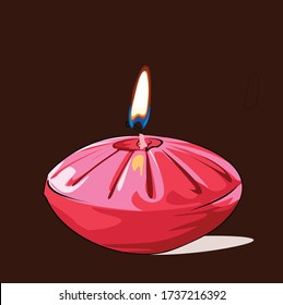 Una vela real ardiendo. Cuadrícula de transparencia.  aplicar a su diseño. Elemento gráfico para documentos, plantillas, carteles, volantes. Ilustración del vector
