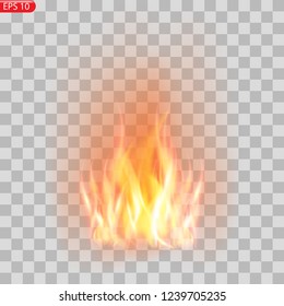 Realistic burning fire flames vector effect with transparency for design. Trail of fire.Burning flames translucent elements special Effect.