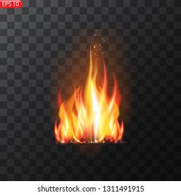 Realistic Burning Fire Flames Vector Effect Stock Vector Royalty Free Shutterstock