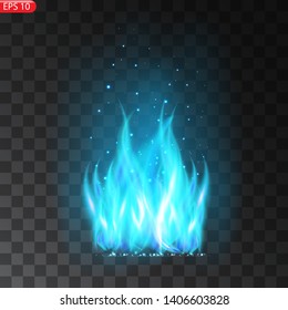 Realistic burning fire flames vector effect with transparency for design. Trail of fire.Burning flames translucent elements special Effect