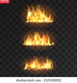 Realistic Burning Fire Flames Vector Effect Stock Vector Royalty Free Shutterstock