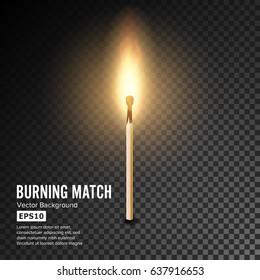 Realistic Burning Match Vector. 