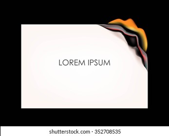 Realistic burning piece of paper with copy space