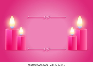 realistic burning wax candle background with text space vector 
