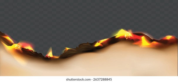 Realistic Burnt Paper Elements with Flames and Fire