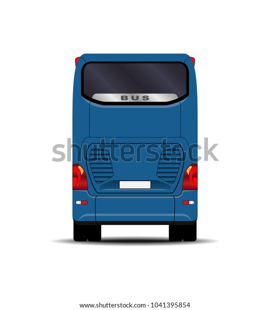 Realistic Bus Back View Stock Vector (Royalty Free) 1041395854 ...