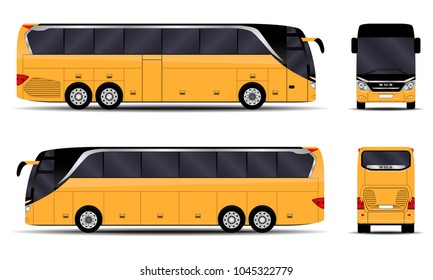 A realistic bus. side view; front view; back view