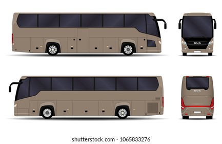 realistic bus. side view; front view; back view