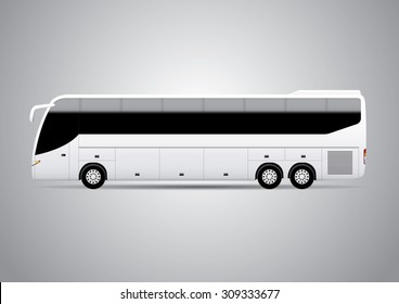 Realistic bus vector illustration. Perfect for applying advertising and company graphics (branding).