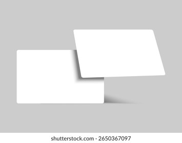Realistic business card with shadow, mockup. Vector template. Empty paper design for corporate, gift card, play card, game card,presentation branding
