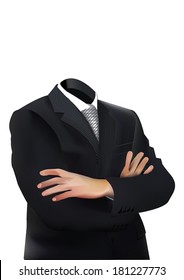 Realistic Business Man Template With No Head