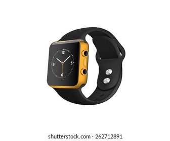 Realistic business smart watch mockup on the white background