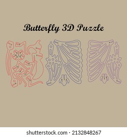 REALISTIC BUTTERFLY  IN THE SHAPE OF A PUZZLE, scroll saw projects