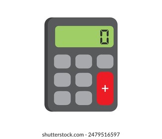 Realistic calculator icon for office and education vector. Calculate, object, finance, electronic, button, economy, digital. Can use for banner, web design, poster. Vector isolated on white background