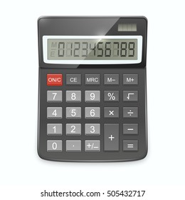 Realistic calculator isolated on white background. Vector EPS10 illustration.