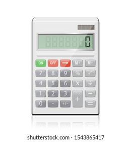 Realistic calculator vector design illustration isolated on white background