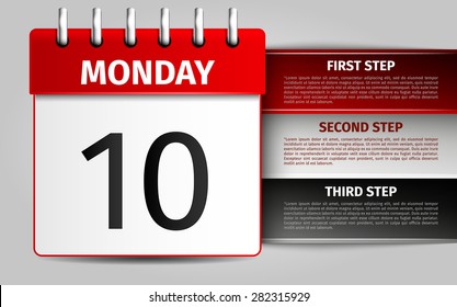 Realistic Calendar management infographics icon. Vector Illustration