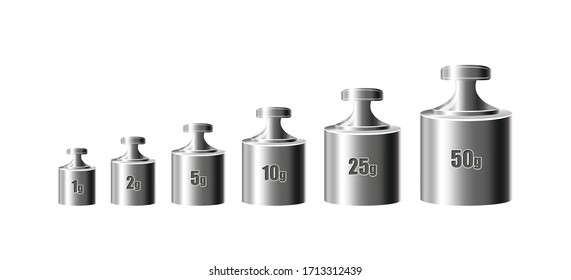 Realistic calibration weight. Vector illustration of the mass.