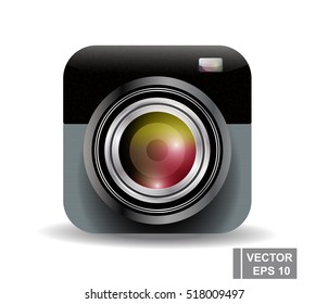Realistic camera. Lens. Modern technologies. For your design.