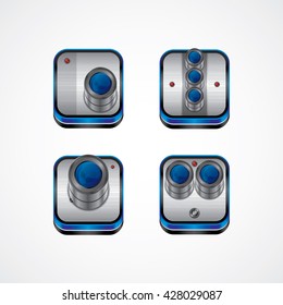 realistic camera photography media theme vector art illustration