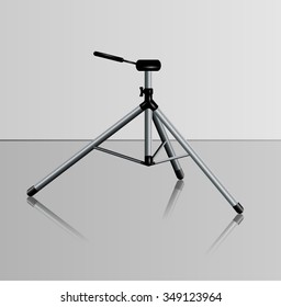Realistic camera tripod, 3d design, vector