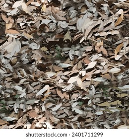 Realistic camouflage Seamless forest pattern. Branches and Oak leaves. Useable for hunting and wildlife photography purposes. Seamless vector illustra