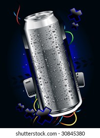 Realistic can somewhere in space