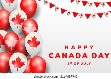 realistic canada day with balloons background
