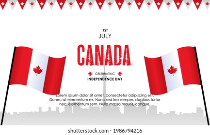 Realistic canada day illustration vector 