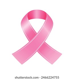 Realistic cancer ribbon on white background.