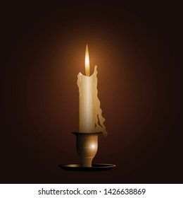 Realistic Candle with dark background