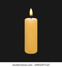 Realistic candle illustration isolated on black background