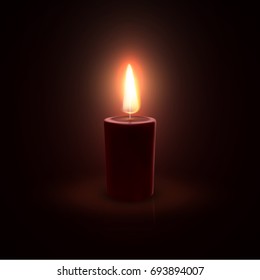 realistic candle isolated on white background. vector illustration