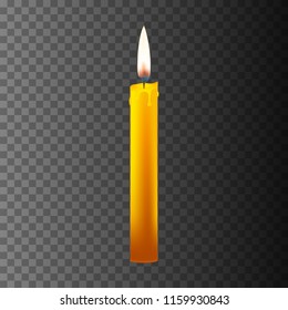 Realistic candle on dark back