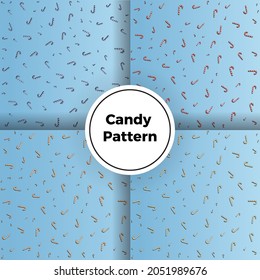 Realistic candy cane isolated on transparent backdrop. Vector illustration. Top view on icon. Template for greeting card on Christmas and New Year.