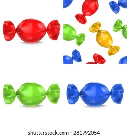 Realistic candy  illustration set. Isolated on white