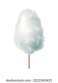 Composición realista de algodón de azúcar de caramelo con imagen aislada de repostería colorida cardíaca vectorial ilustración de bastón